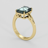 3.39 Ct. Bluish Green Aquamarine Ring, 14K Yellow Gold 2