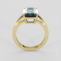 3.39 Ct. Bluish Green Aquamarine Ring, 14K Yellow Gold 3