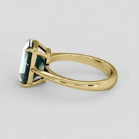 3.39 Ct. Bluish Green Aquamarine Ring, 14K Yellow Gold 4