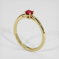 0.62 Ct. Ruby Ring, 14K Yellow Gold 2