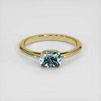 1.33 Ct. Greyish Blue Sapphire Ring, 14K Yellow Gold 1