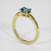 1.33 Ct. Greyish Blue Sapphire Ring, 14K Yellow Gold 2