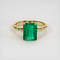 3.29 Ct. Emerald Ring, 18K Yellow Gold 1