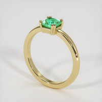 0.58 Ct. Emerald Ring, 18K Yellow Gold 2