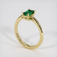 0.79 Ct. Emerald Ring, 18K Yellow Gold 2