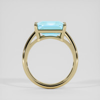 5.19 Ct. Blue Aquamarine Ring, 18K Yellow Gold 3