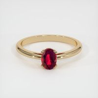 0.61 Ct. Ruby Ring, 18K Yellow Gold 1