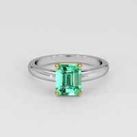 1.25 Ct. Emerald Ring, 18K Yellow & White 1
