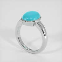 3.49 Ct. Blue Turquoise Ring, Platinum 950 2