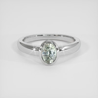 1.02 Ct. Bluish Green Sapphire Ring, Platinum 950 1