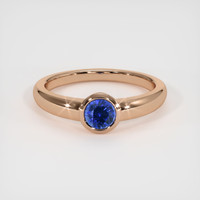 1.14 Ct. Blue Sapphire Ring, 18K Rose Gold 1