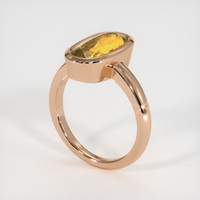 3.64 Ct. Orangish Yellow Precious Topaz Ring, 18K Rose Gold 2