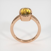 3.64 Ct. Orangish Yellow Precious Topaz Ring, 18K Rose Gold 3