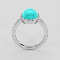 5.48 Ct. Greenish Blue Turquoise Ring, Silver 3