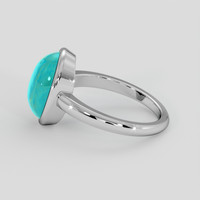 5.48 Ct. Greenish Blue Turquoise Ring, Silver 4