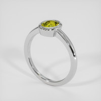 1.02 Ct. Greenish Yellow Sapphire Ring, 10K White Gold 2