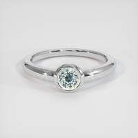 0.74 Ct. Green Sapphire Ring, 10K White Gold 1