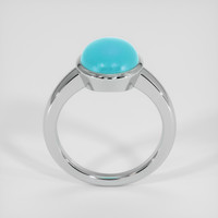 3.49 Ct. Blue Turquoise Ring, 14K White Gold 3