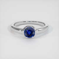 0.94 Ct. Blue Sapphire Ring, 14K White Gold 1