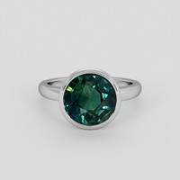 5.06 Ct. Bluish Green Sapphire Ring, 14K White Gold 1