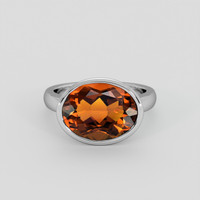 5.17 Ct. Madeira (Reddish Orange) Citrine Ring, 18K White Gold 1