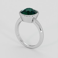 5.06 Ct. Bluish Green Sapphire Ring, 18K White Gold 2