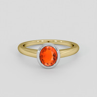 0.78 Ct. Orange Opal Ring, 14K White & Yellow 1