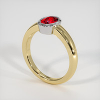 1.03 Ct. Ruby Ring, 14K White & Yellow 2