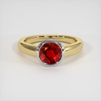 1.72 Ct. Ruby Ring, 14K White & Yellow 1