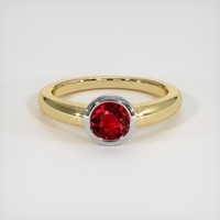 1.11 Ct. Ruby Ring, 14K White & Yellow 1