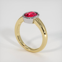 2.03 Ct. Ruby Ring, 14K White & Yellow 2