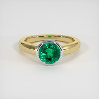 1.57 Ct. Emerald Ring, 18K White & Yellow 1