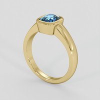 1.21 Ct. Greenish Blue Sapphire Ring, 10K Yellow Gold 2