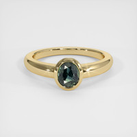 0.92 Ct. Green Sapphire Ring, 10K Yellow Gold 1