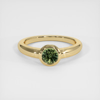 0.63 Ct. Green Sapphire Ring, 10K Yellow Gold 1