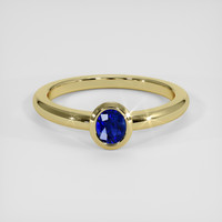 0.62 Ct. Blue Sapphire Ring, 14K Yellow Gold 1