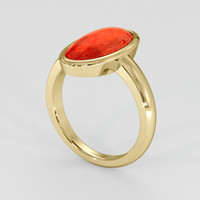 4.02 Ct. Red Coral Ring, 14K Yellow Gold 2