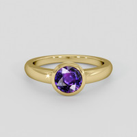 0.92 Ct. Pinkish Purple Sapphire Ring, 14K Yellow Gold 1