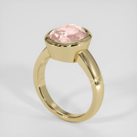 5.48 Ct. Peach Sapphire Ring, 14K Yellow Gold 2