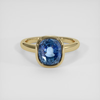 3.99 Ct. Blue Sapphire Ring, 14K Yellow Gold 1