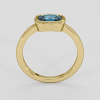 0.99 Ct. Greenish Blue Sapphire Ring, 14K Yellow Gold 3