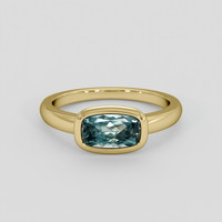 1.26 Ct. Greenish Blue Sapphire Ring, 14K Yellow Gold 1
