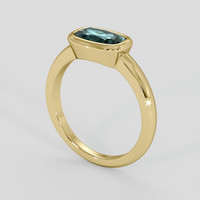1.26 Ct. Greenish Blue Sapphire Ring, 14K Yellow Gold 2