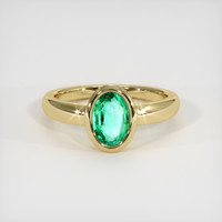 0.80 Ct. Emerald Ring, 18K Yellow Gold 1