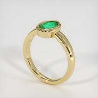 0.80 Ct. Emerald Ring, 18K Yellow Gold 2