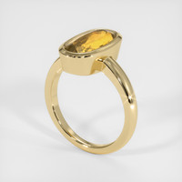 3.64 Ct. Orangish Yellow Precious Topaz Ring, 18K Yellow Gold 2