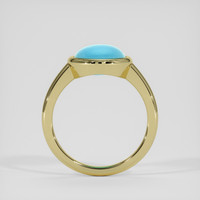 6.41 Ct. Greenish Blue Turquoise Ring, 18K Yellow Gold 3