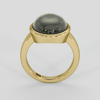 11.66 Ct. Black Moonstone Ring, 18K Yellow Gold 3