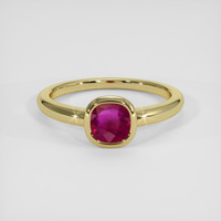 1.03 Ct. Pinkish Red Ruby Ring, 18K Yellow Gold 1