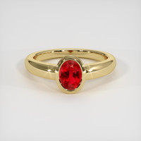 1.03 Ct. Ruby Ring, 18K Yellow Gold 1